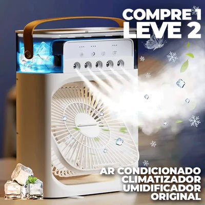 Mini Climatizador De Ar c/ Reservatorio Para Água e Gelo Bivolt | Compre 1, Leve 2