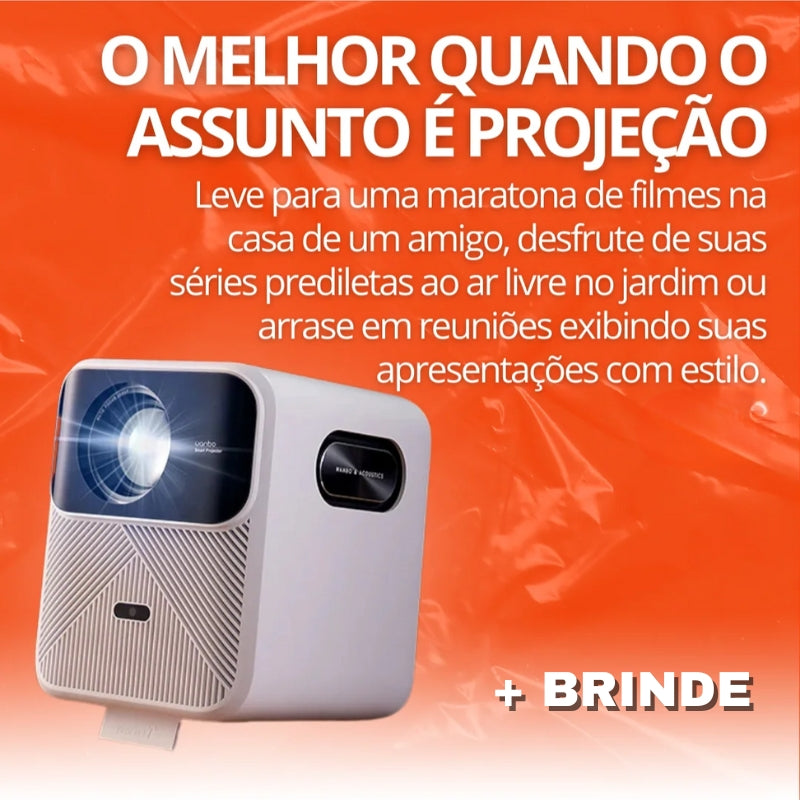 Projetor Xiaomi Wanbo Mozart 1 Full Hd 900 Lúmens + Som Integrado + BRINDE