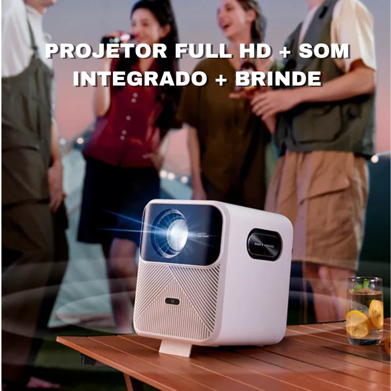 Projetor Xiaomi Wanbo Mozart 1 Full Hd 900 Lúmens + Som Integrado + BRINDE