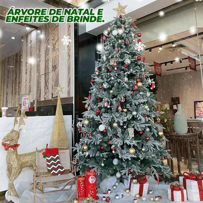 Arvore de Natal Artificial Mista 180CM | +Enfeites de Brinde