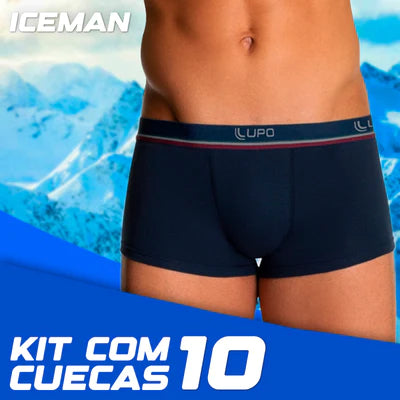 Kit Com 10 Cuecas Boxers Antiodor e Antibacterianas em Seda Gelo | IceMan