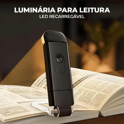 Luminária LED para Leitura Recarregável com Assistência de Foco [Compre 1 Leve 2]