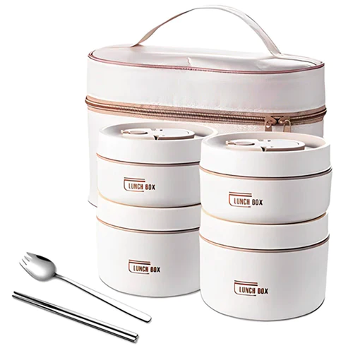 Kit Potes Térmicos LunchBox + Lancheira e Talheres de BRINDE