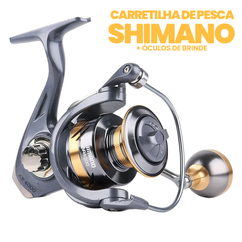 Molienete de Pesca Profissional Shimano com Rolamento de Aço Inoxidável + Óculos Polarizado de BRINDE