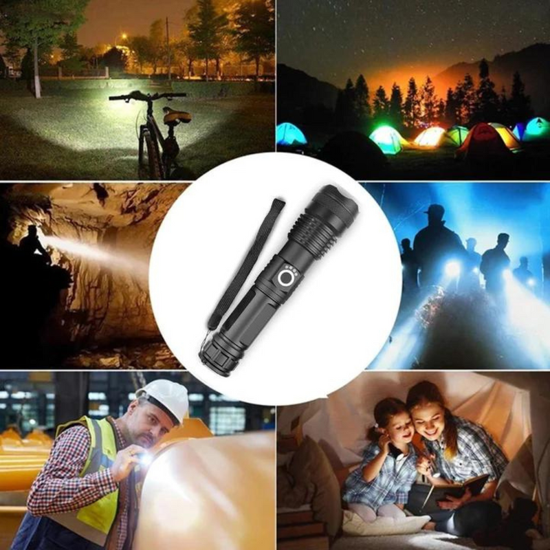 Lanterna de Led Recarregável Tática Exercito Profissional/MilitarLed - Compre 1, Leve 2