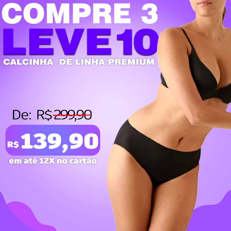 (Compre 3 Leve 10) Calcinha Linha Premium Duplo Corte a Laser