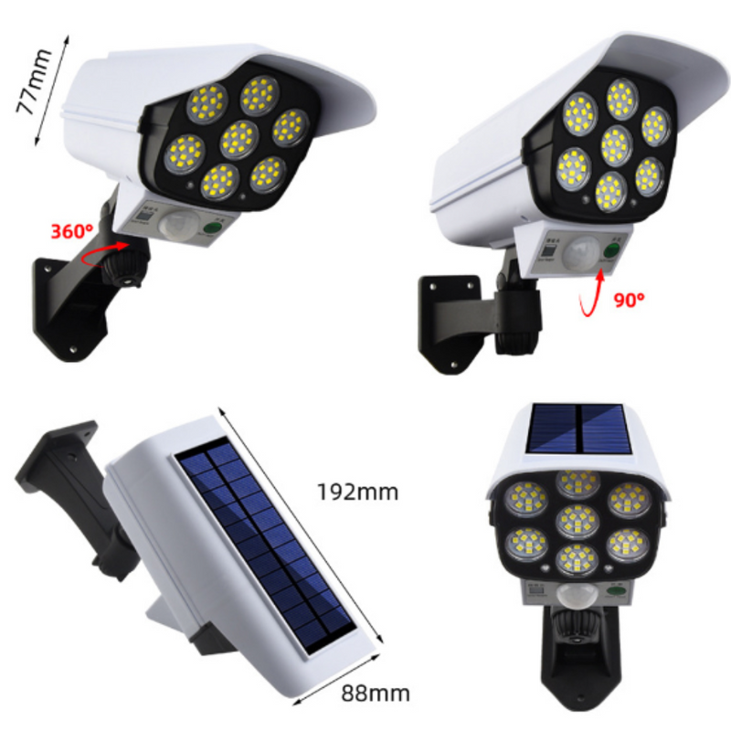 Refletor Solar Com Simulação De Câmera De Vigilância