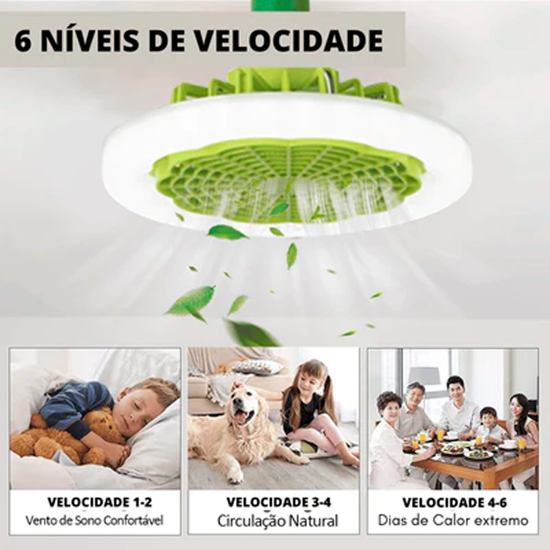 Luminária Led Com Ventilador 2 em 1 | Compre 1 Leve 2 (+Brinde Limitado)