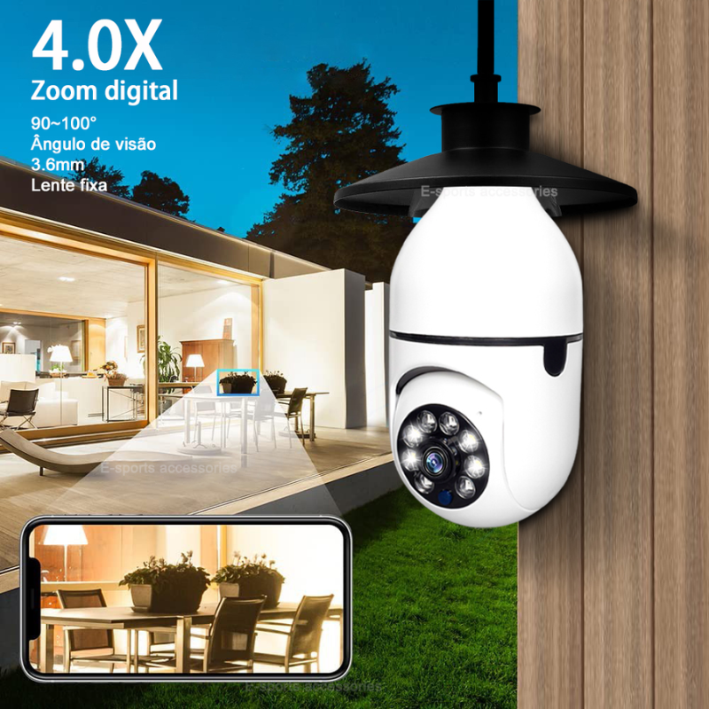 Câmera de Segurança Full HD Wifi 360° Sensor de Movimento - SecurityMax®  [COMPRE 1 LEVE 2]