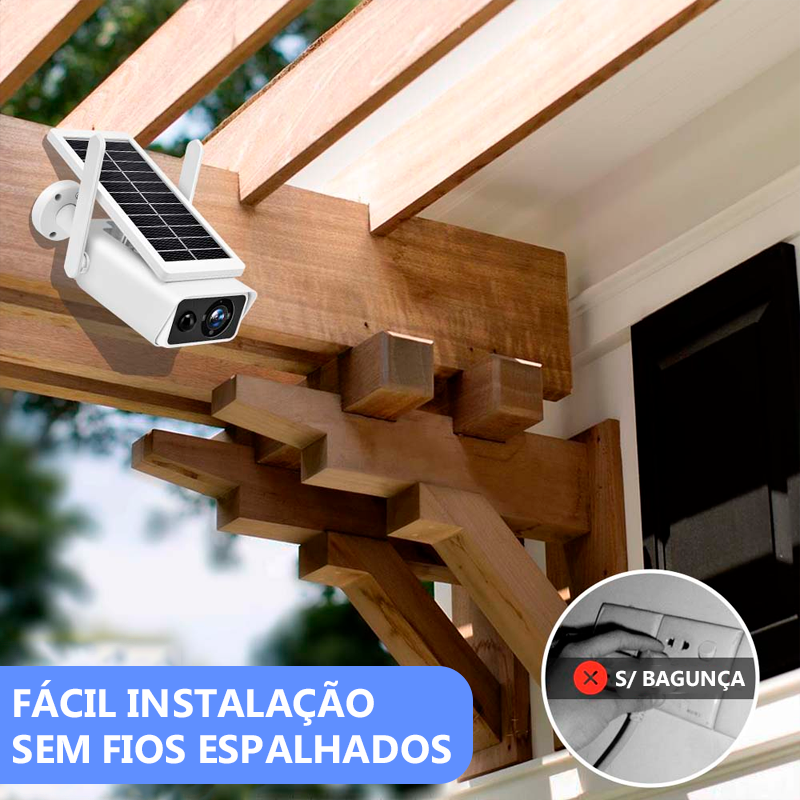 Câmera de Segurança 4K com Painel Solar  a prova D'água