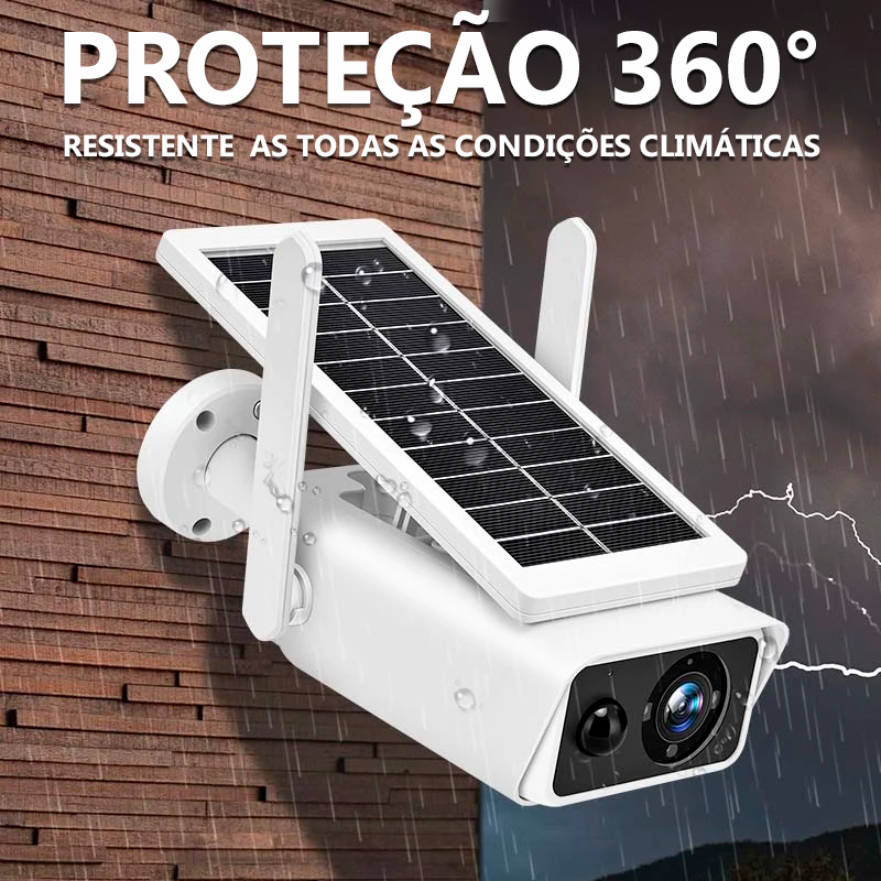 Câmera de Segurança 4K com Painel Solar  a prova D'água