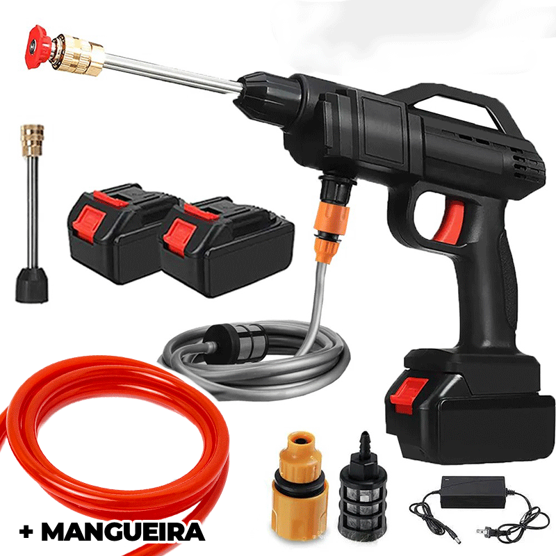 Lavadora Jato de Alta Pressão Sem Fio 1500W Bateria 18V + Mangueira 5m (BRINDE)