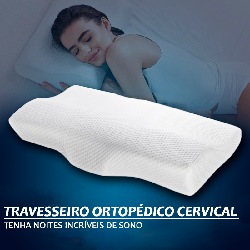 Travesseiro Ortopédico Cervical Aliviador de Dores - Compre 1 Leve 2